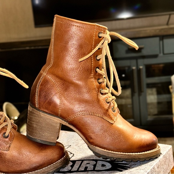 Freebird by Steven “Cavalier” Leather Lace-Up Zip Ankle Boots Size 7 (Tan) - Picture 4 of 9